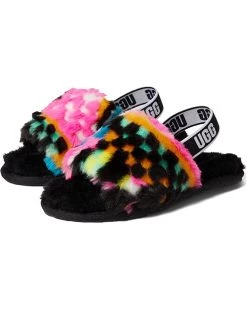 UGG Kids Slippers Fluff Yeah Slide Checks (Toddler/Little Kid)