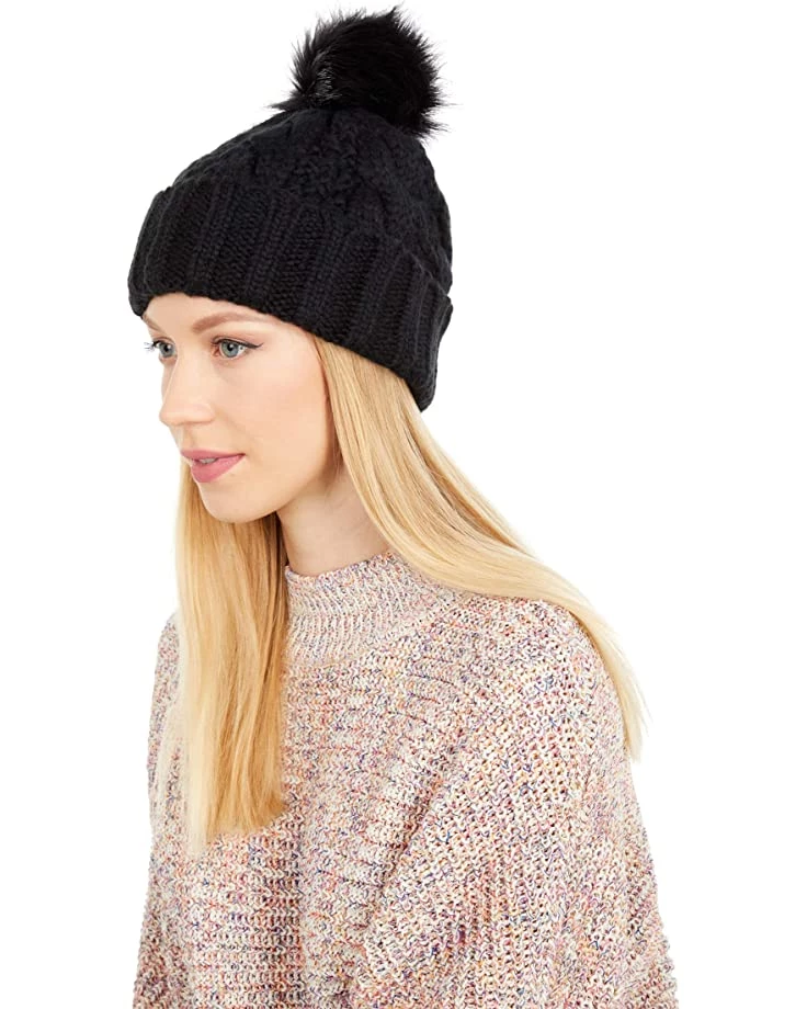 UGG Hats Knit Cable Beanie with Faux Fur Pom 4 UGG Hats Knit Cable Beanie with Faux Fur Pom - Image 2