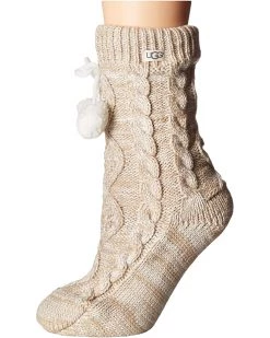 UGG Socks Pom Pom Fleece Lined Crew Sock