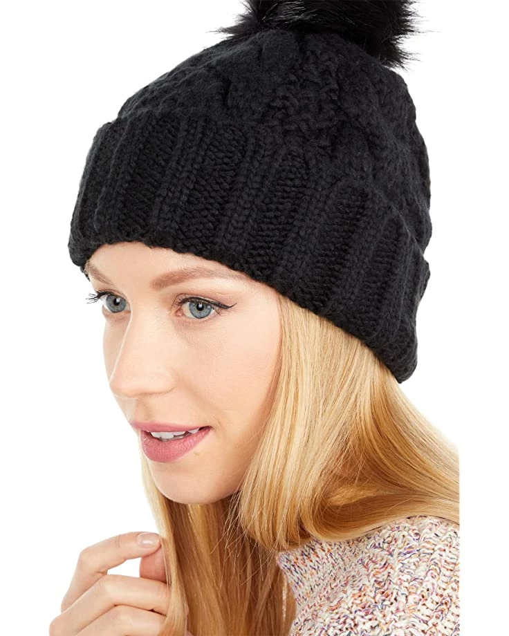 UGG Hats Knit Cable Beanie with Faux Fur Pom 6 UGG Hats Knit Cable Beanie with Faux Fur Pom - Image 4